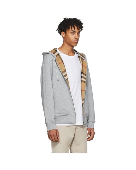 burberry hoodie fordson grey|grey burberry zip up hoodie.